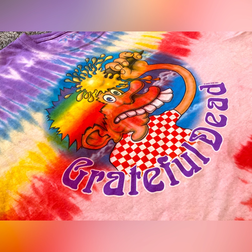 GRATEFUL DEAD EUROPE ‘72 ICE CREAM KID CUSTOM TIE DYE T-SHIRT.